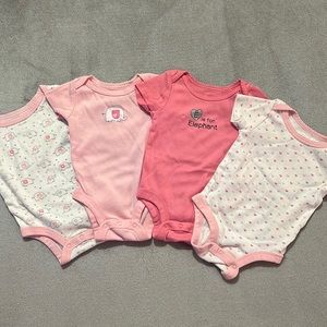 Pink & white elephant infant onesies 🐘